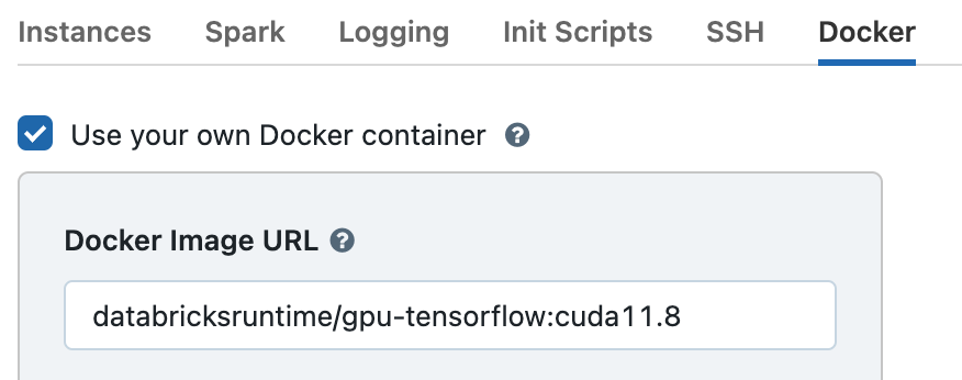 Screenshot of custom docker container